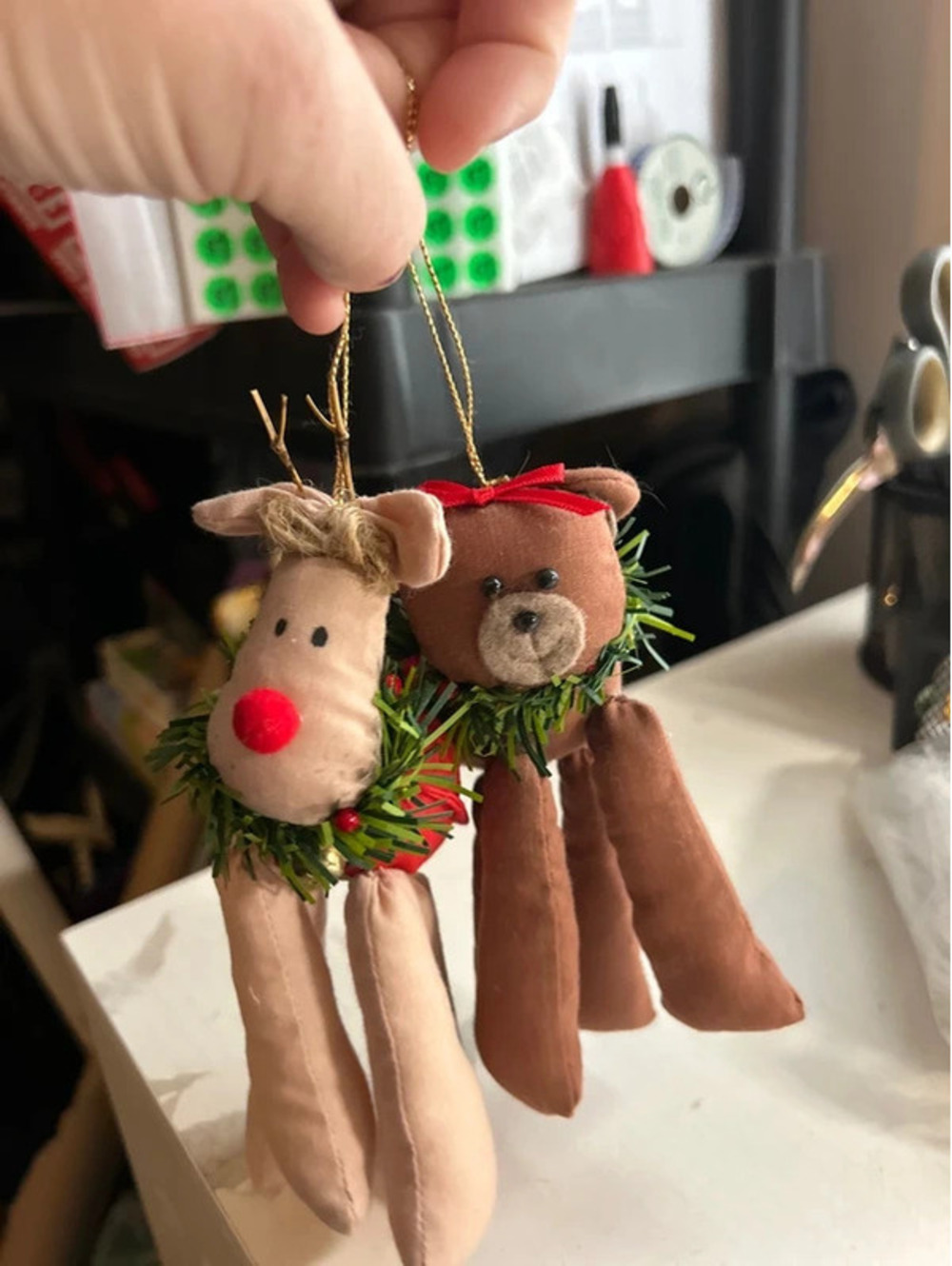 Set of 2 vintage ornaments